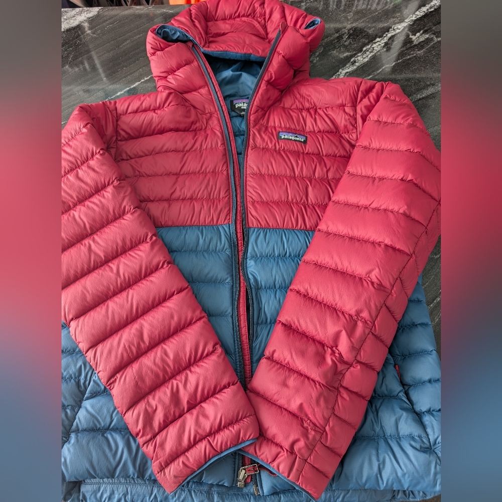 Patagonia Two-Tone Puffer Jacket in Red and Blue